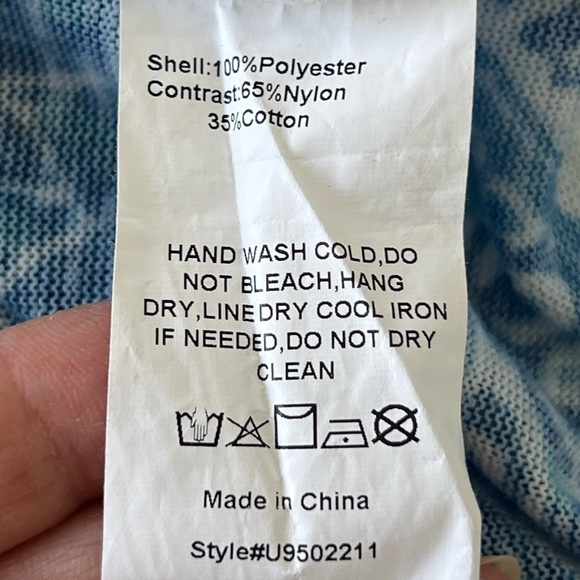 Suzanne Betro  2X Crochet Boho Top  Blue Floral Short Sleeve TOP TUNIC - Picture 10 of 10